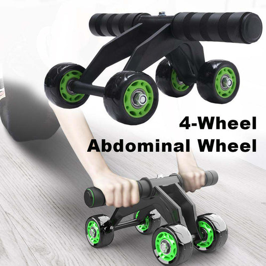 Four-wheeled abdominal roller equipment for home core strength and muscle training