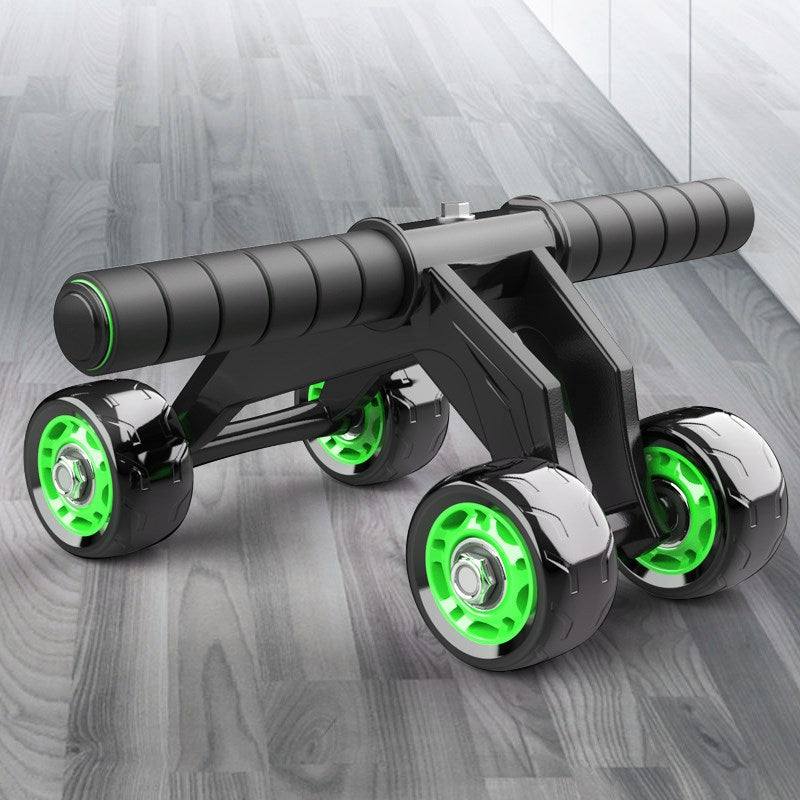 Home abdominal exercise equipment with four-wheeled design for enhanced core muscle strength and fitness