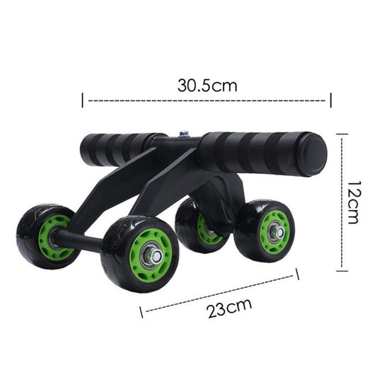 Abdominal muscle trainer with four-wheeled design for effective home workouts and core strength
