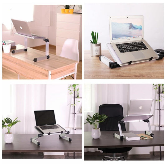 Ergonomic foldable laptop stand for desks and tablets, adjustable and easy to use
