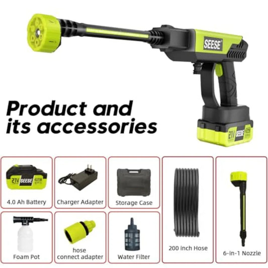 Cordless Pressure Washer Gun – 1200 PSI Portable Electric Power Washer