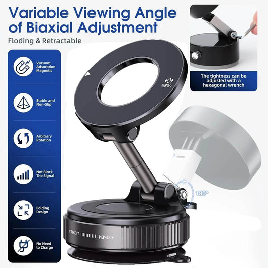 2026 Magnetic vacuum car phone holder 360 adjustable mount Stone's Store
