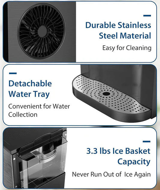 Silent operation countertop ice dispenser making 44lbs ice in 24 hours