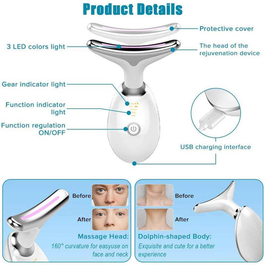 Neck Face Massager Face Sculpting Tool 3 Colour Modes And Vibration For Facial Massager For Double Chin Aura Outlet