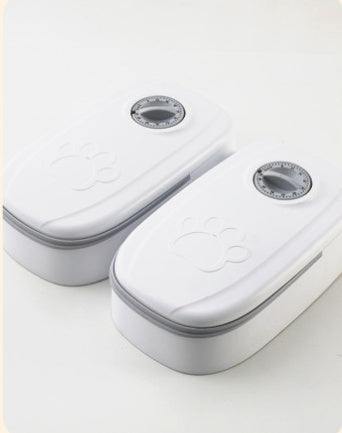Smart pet feeder with timer and stainless steel bowl for cats and dogs