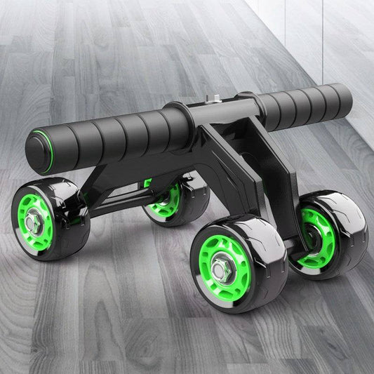 Home abdominal exercise equipment with four-wheeled design for enhanced core muscle strength and fitness