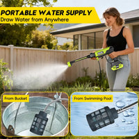 Cordless High-Pressure Washer and Single-Port Charging Dock—Portable Bottle-Fed Washer