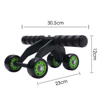 Abdominal muscle trainer with four-wheeled design for effective home workouts and core strength