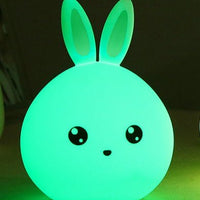 Colorful LED night light with cute rabbit shape and touch sensor