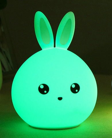 Colorful LED night light with cute rabbit shape and touch sensor