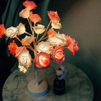 Rose Flower Lamp USB Battery Operated LED Table Lamp Bonsai Tree Night Lights Garland Bedroom Decoration Lights Home Decor null