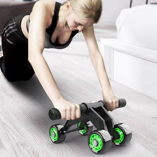 Home abdominal exercise equipment with four-wheeled design for optimal muscle engagement