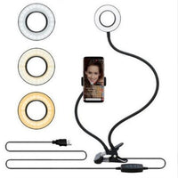 Professional LED light for makeup and live streaming with adjustable stand and clamp design