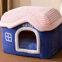 Foldable Dog House Pet Cat Bed Winter Dog Villa Sleep Kennel Removable Nest Warm Enclosed Cave Sofa Pets Supplies null