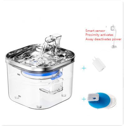 Stainless steel automatic circulation water dispenser for intelligent pet fountain accessories