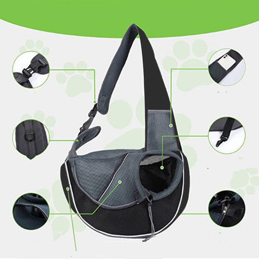 Pet accessory bag for dogs and cats with breathable mesh and secure closure