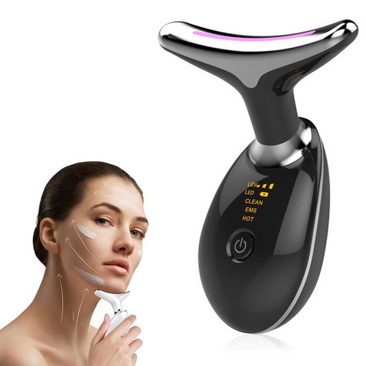 Neck face sculpting tool with 3 color modes and vibration for double chin massage