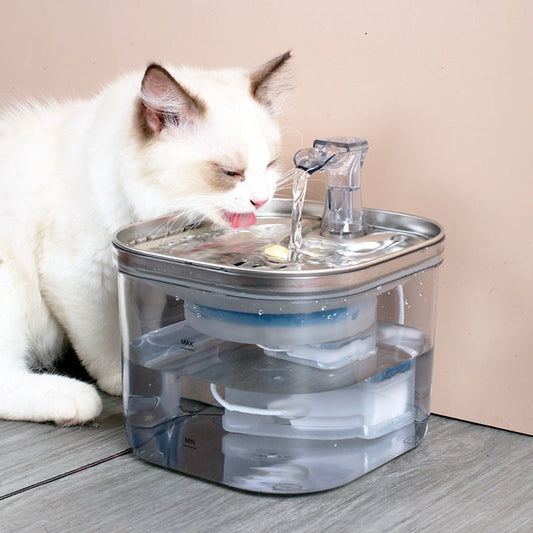 Stainless steel automatic water dispenser for cats and dogs with ultra-quiet pump and large capacity
