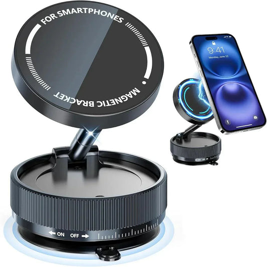 2026 Magnetic vacuum  car phone holder 360 adjustable mount Stone's Store