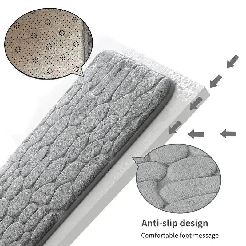 Embossed Microfiber Anti Slip Pebble Bath Mat LuminaHome Store