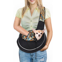 Carrying pet bag for dogs and cats with breathable mesh and secure closure