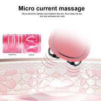 Portable Facial Micro-current Beauty Instrument For Lifting Thinning And Reducing Edema With Double Roller Massager null