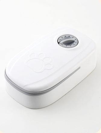 Pet feeding system with timer and stainless steel bowl