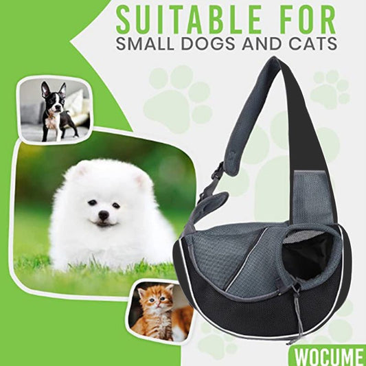 Portable pet bag for women with adjustable straps and multiple pockets