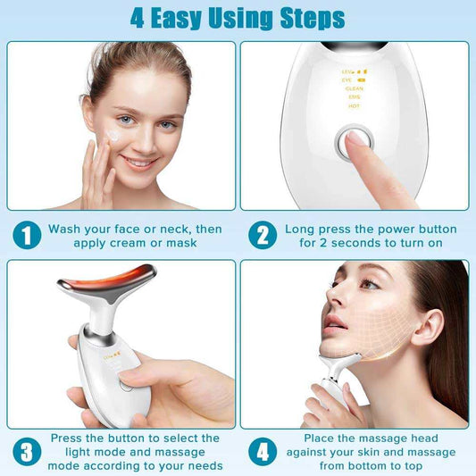 Neck Face Massager Face Sculpting Tool 3 Colour Modes And Vibration For Facial Massager For Double Chin Aura Outlet