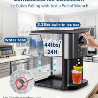 24H ice production countertop ice maker with silent and easy-to-use dispenser