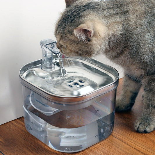 Stainless steel automatic circulation water dispenser for intelligent pet fountain accessories
