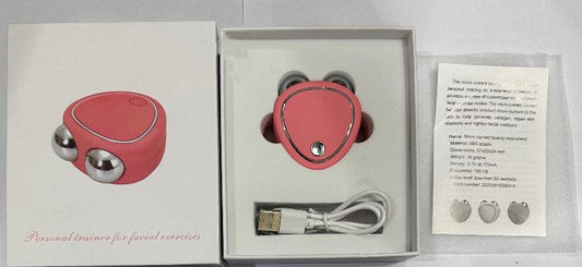 Portable Facial Micro-current Beauty Instrument For Lifting Thinning And Reducing Edema With Double Roller Massager null